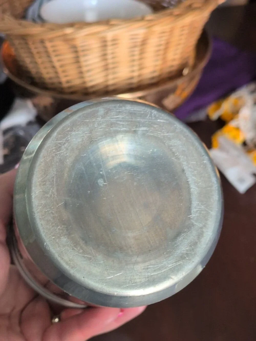 Vintage Stainless Cocktail Shaker in Brushed Aluminum